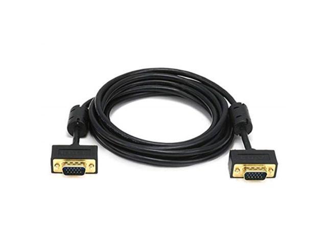 Monoprice Ultra Slim SVGA Super VGA M/M Monitor Cable - 10 Feet With Ferrites 30/32AWG, Gold Plated Connector