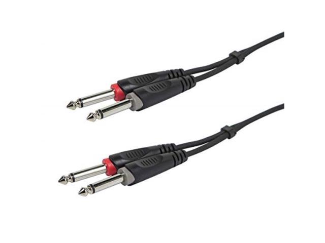 Monoprice Dual 1/4 Inch (TS) Male - 3 Meter (10 Feet) Instrument Cable Cord 26 AWG Conductors And Copper Braid Shielding