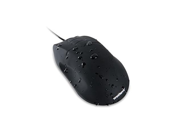 WetKeys Waterproof Professional-grade Ergonomic Optical Mouse with 3-button Scroll (USB/PS2) (Black) - OMWK0C01-BK