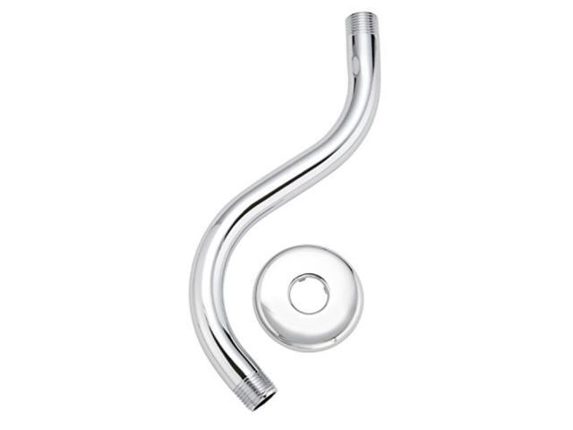 plumb pak pp825191''s' shaped shower arm and flange extension head, polished chrome, finish