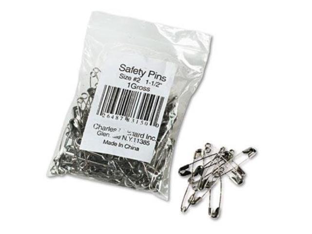 Charles Leonard Safety Pins Nickel-Plated Steel 1 1/2' Length 144/Pack 83150