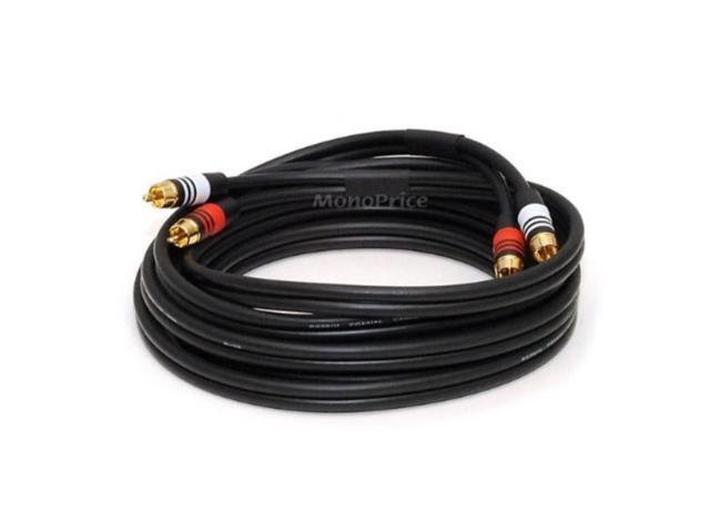 Monoprice 10ft Premium 2 RCA Plug/2 RCA Plug M/M 22AWG Cable - Black