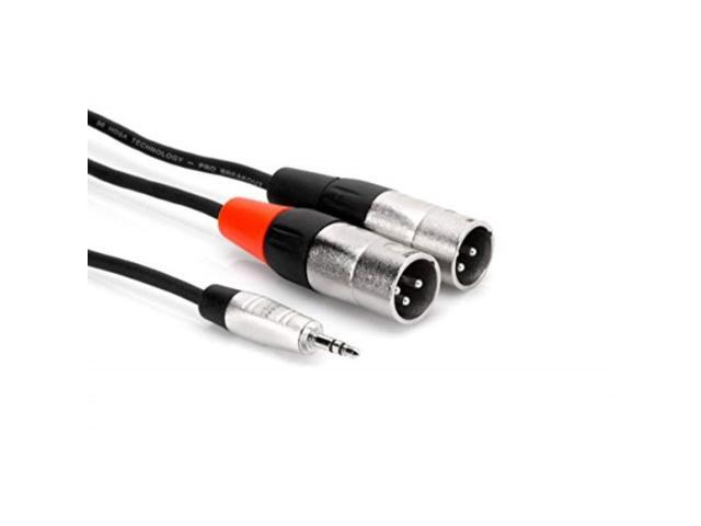 Hosa HMX-006Y Pro Stereo Breakout, REAN 3.5mm TRS to Dual XLR Male, 6ft