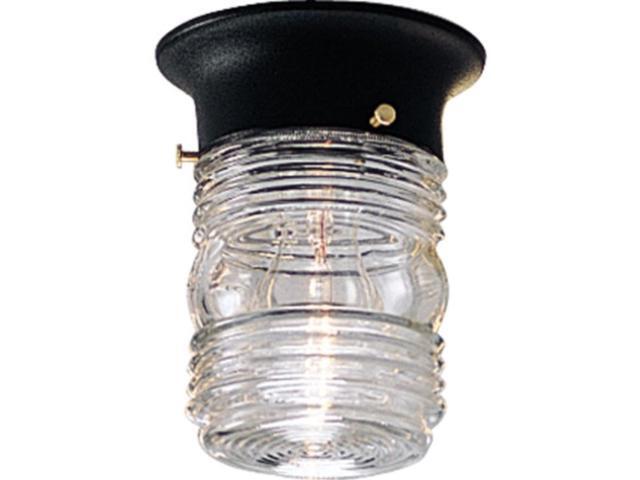 Progress Lighting P5603-31 Traditional One Light Close to Ceiling from Utility Lantern Collection in Black Finish 4-7/8-Inch Diameter x 6-1/4-Inch...