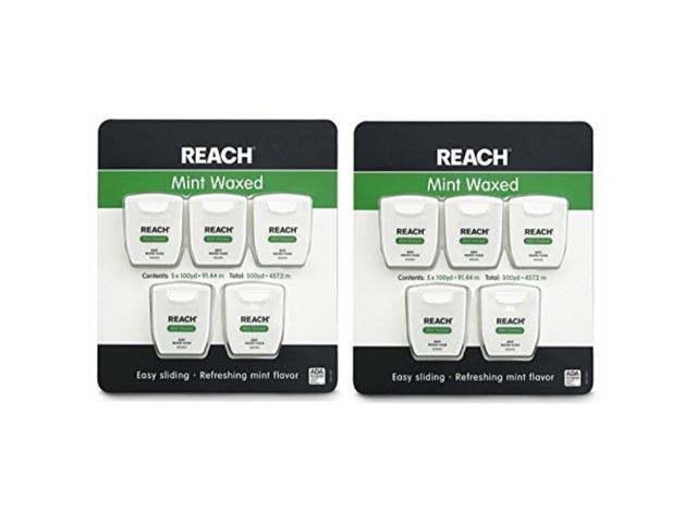 Reach Mint Waxed Dental Floss 100 Yards (Pack of 10)