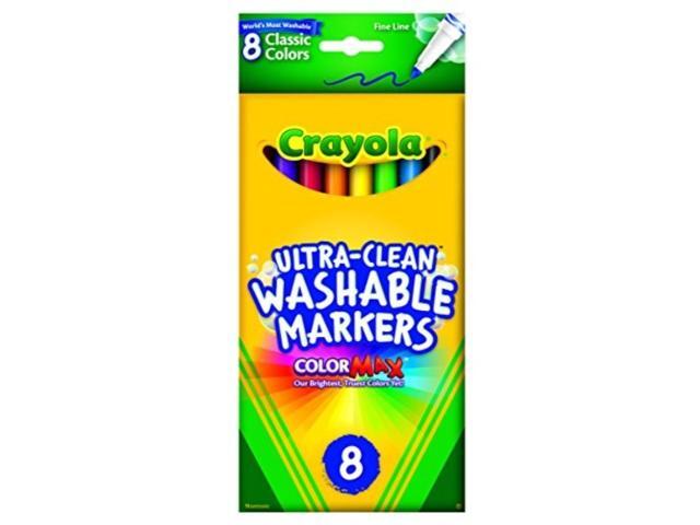 Crayola 8 Pack Ultra-Clean Fine Line Washable Markers Classic Colors