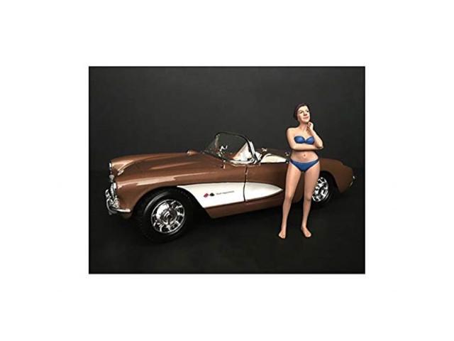American Diorama December Bikini Calendar Girl Figurine for 1/18 Scale Models