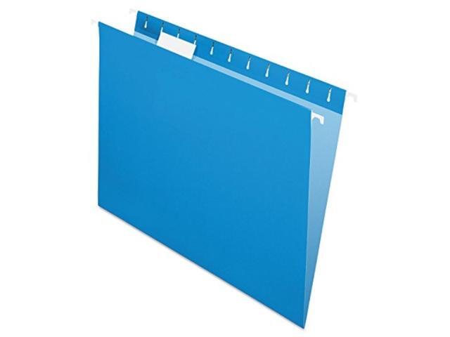 Pendaflex Essentials Colored Hanging Folders 1/5 Tab Letter Blue 25/Box 81603