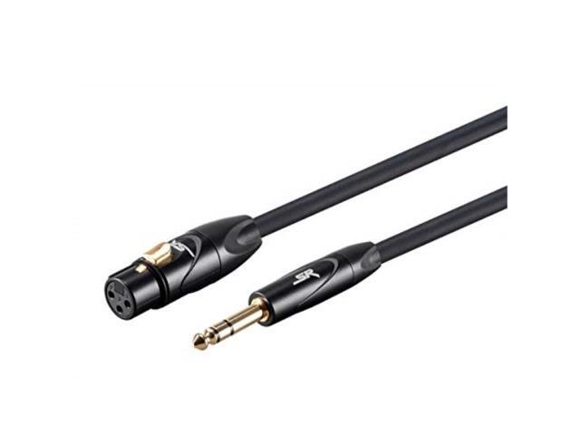 Monoprice XLR Female to 1/4 Inch TRS Male Cable - 1.5 Feet - Black 16AWG, Gold Plated - Stage Right Series