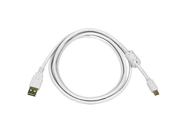 Monoprice USB 2.0 Cable - 6 Feet - White USB Type-A to USB Mini-B 2.0 Cable - 5-Pin, 28/24AWG, Gold Plated