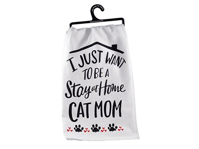 I Just Want to be a Stay at Home Cat Mom Decorative Cotton Towel