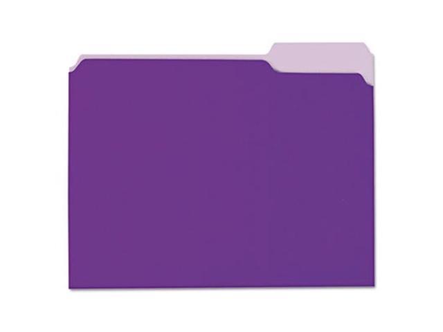 UNIVERSAL File Folders 1/3 Cut One-Ply Top Tab Letter Violet/Light Violet 100/Box 10505