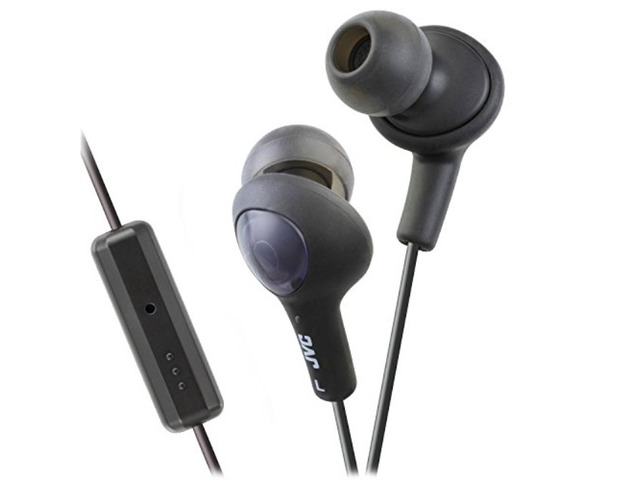 JVC HAFR6B Gumy Plus Earbuds with Remote & Microphone (Black)