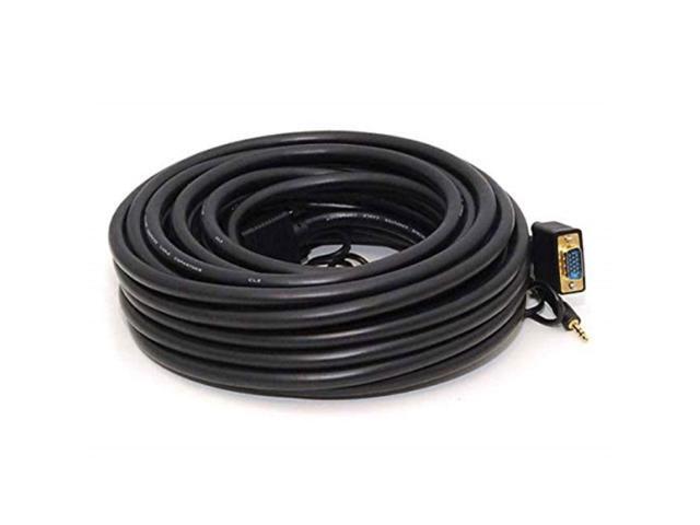 Monoprice Super VGA Cable - 50 Feet - HD15 Male/Male with Stereo Audio and Triple Shielding (Gold Plated)