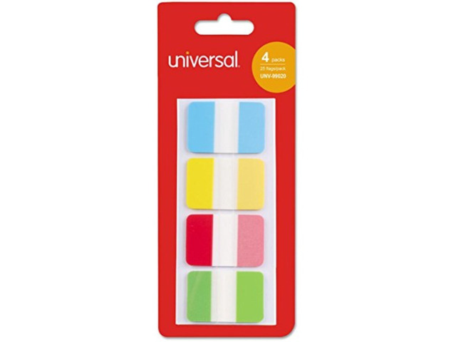 Universal Self Stick Index Tab, 1', Asstd. Colors, 100/Pack