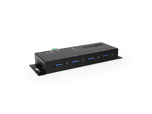 Coolgear USB 3.2 Gen 1 4-Port Industrial Hub Metal Case with Screw Lock Cable Option