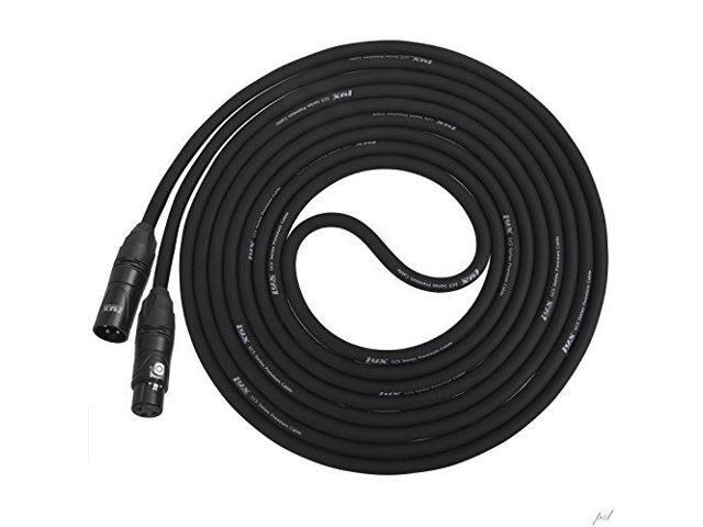 LyxPro Quad Series 15 ft XLR 4-Conductor Star Quad Balanced Microphone Cable for High End Quality and Sound Clarity Extreme Low Noise Black