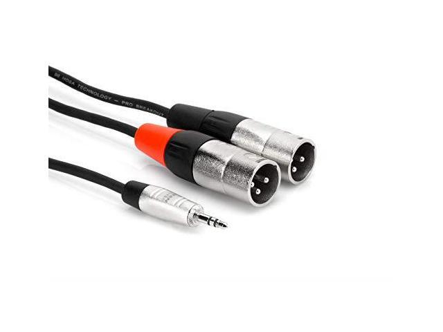 Hosa HMX-006Y Pro Stereo Breakout, REAN 3.5mm TRS to Dual XLR Male, 6ft