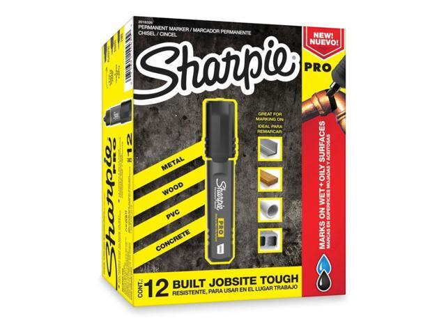 Sharpie PRO Permanent Markers Chisel Tip Black 12/Pack (2018326A)