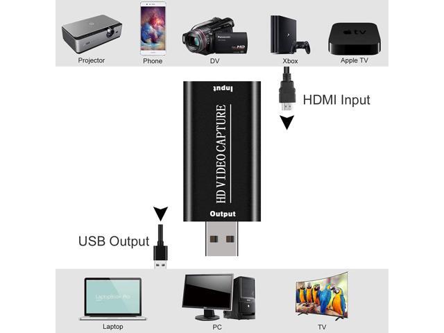 Audio Video Capture Card,HDMI to USB USB2.0 High Definition 1080p 30fps, Directly to Computer for Gaming, Streaming, Teaching, Video Conference or...