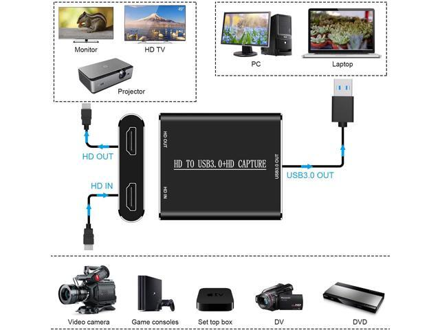 DIGITNOW HDMI to USB 3.0 HD 1080P Audio Video Capture Card Converter Adaptor for PC Laptop Projector HDTV Compatible with Windows XP 7/8 / 8.1/10,...