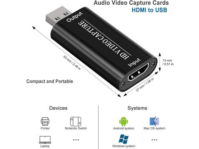 Audio Video Capture Card,HDMI to USB USB2.0 High Definition 1080p 30fps, Directly to Computer for Gaming, Streaming, Teaching, Video Conference or...