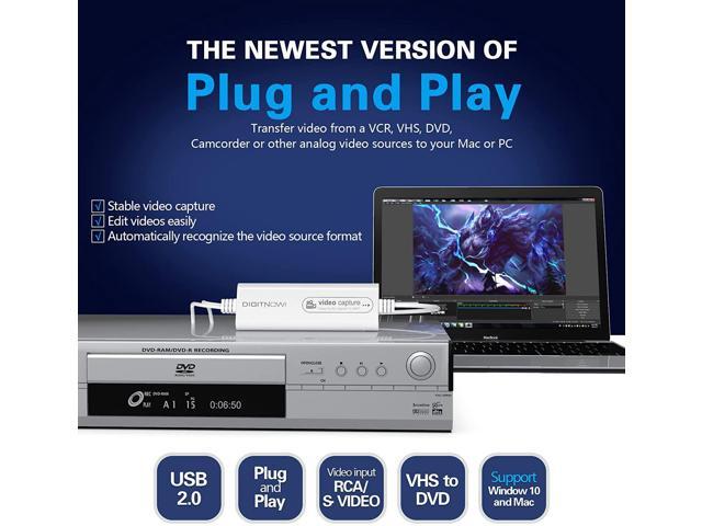 DIGITNOW USB 2.0 Video Capture Card- Pro+ Version VHS to Digital Converter 1080P 30Hz, Suitable for Mac OS, iPad, Android, WinXP/7/8/10
