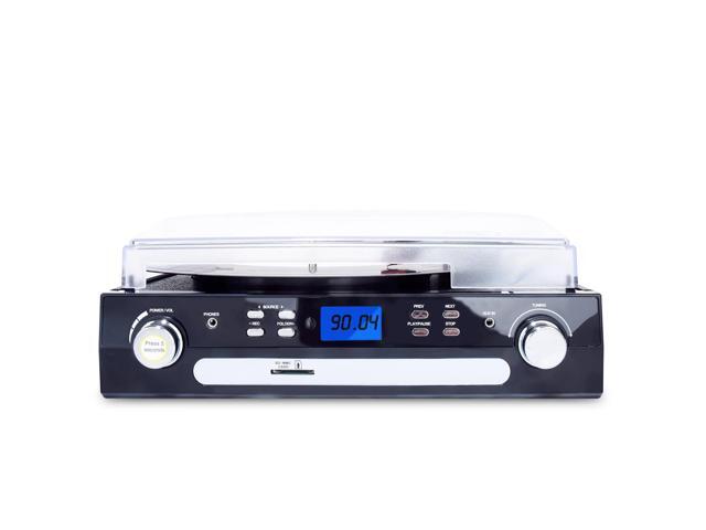 DIGITNOW Bluetooth Record Player with Stereo Speakers, with Cassette Play, AM/FM Radio, Remote Control, 3.5mm Music Output Jack