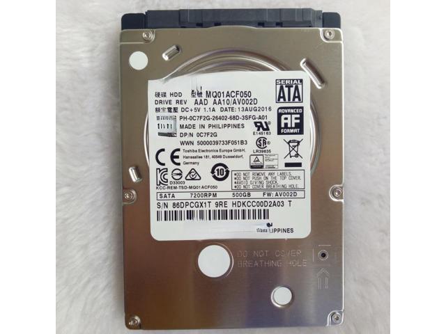 For 7MM single disk Toshiba 2.5 inch 7200 to 500G notebook computer mechanical hard disk MQ01ACF050