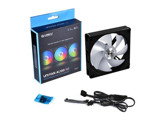 LIAN LI UNI FAN AL120 RGB BLACK 1X 12CM FAN SINGLE PACK WITHOUT CONTROLLER --UF-AL120-1B