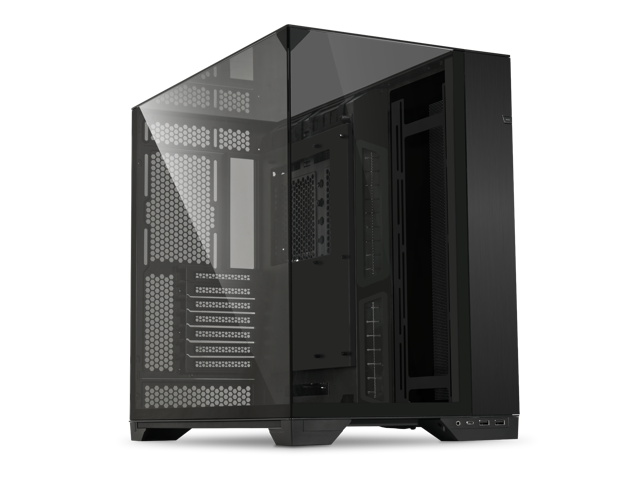 LIAN LI O11 Vision Black Aluminum / Steel / Tempered Glass ATX Mid Tower Computer Case --- O11VX