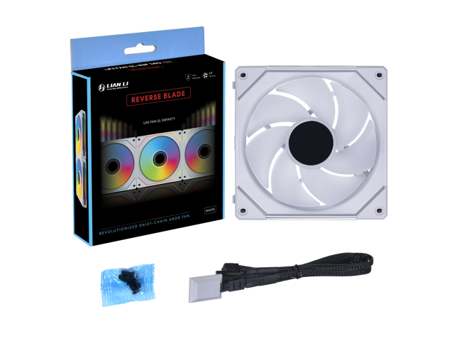 LIAN LI UNI FAN SL INFINITY REVERSE 140 RGB WHITE - 14RSLIN1W (No controller included)