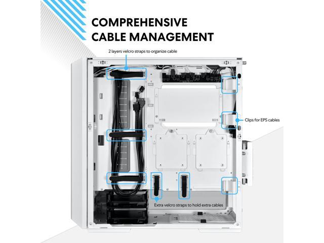 LIAN LI LANCOOL 216RW White Steel / Tempered Glass ATX Mid Tower Computer Case,2x 16 cm ARGB Fans Included --LANCOOL 216RW