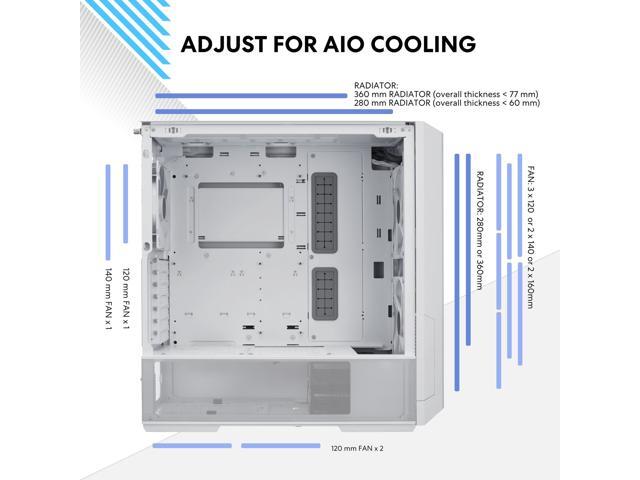 LIAN LI LANCOOL 216RW White Steel / Tempered Glass ATX Mid Tower Computer Case,2x 16 cm ARGB Fans Included --LANCOOL 216RW