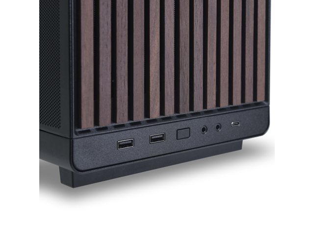 Lian Li A3-mATX PC Case - Wood Edition - Micro ATX Case - Supports 360mm AIO Cooler & 415mm GPU - Wood Front Panel - No Fans Included - Black (A3X-WD)