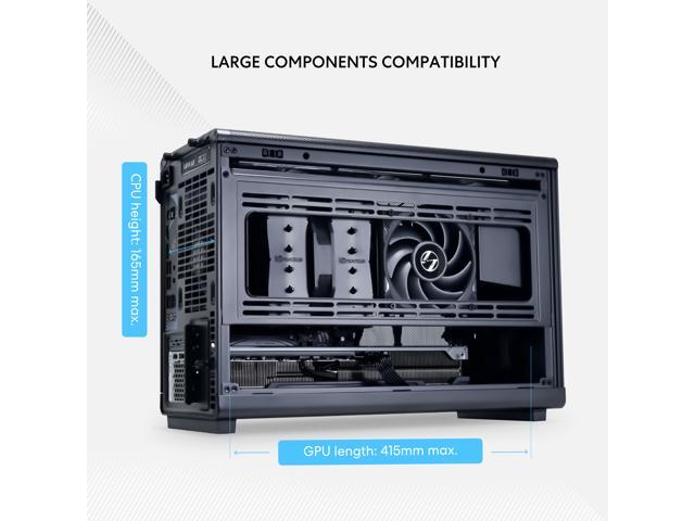 Lian Li A3-mATX PC Case - Wood Edition - Micro ATX Case - Supports 360mm AIO Cooler & 415mm GPU - Wood Front Panel - No Fans Included - Black (A3X-WD)