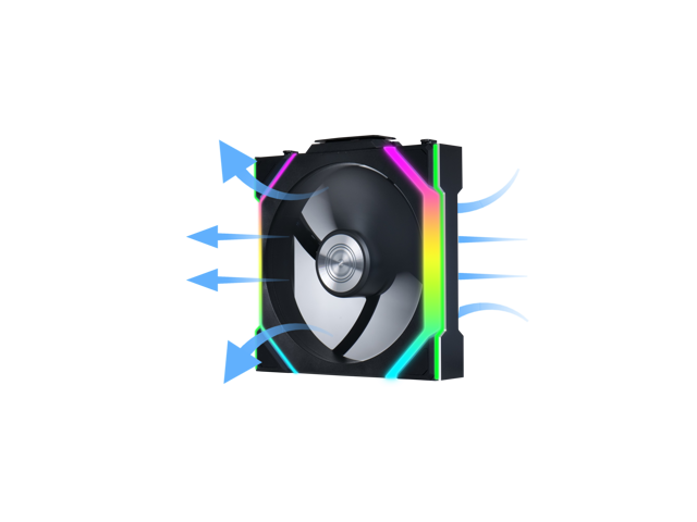 Lian Li 120mm UNI FAN SL Wireless ARGB Reverse Blade Case Fan (Black, 3-Pack) - image 3