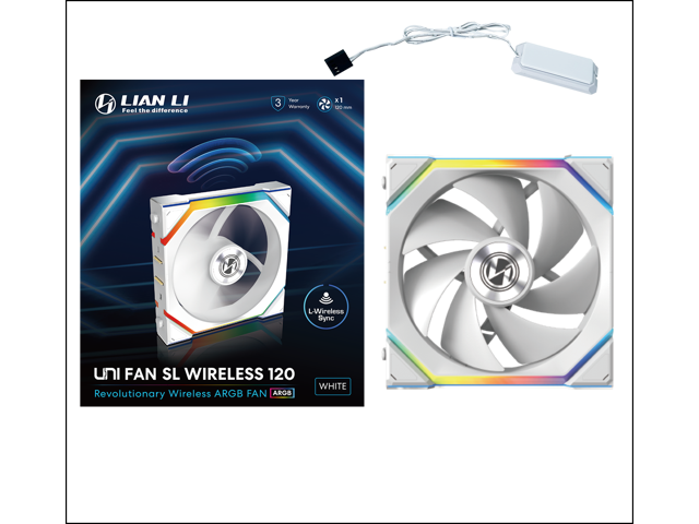 Lian Li 120mm UNI FAN SL Wireless ARGB Case Fan (White) - image 3