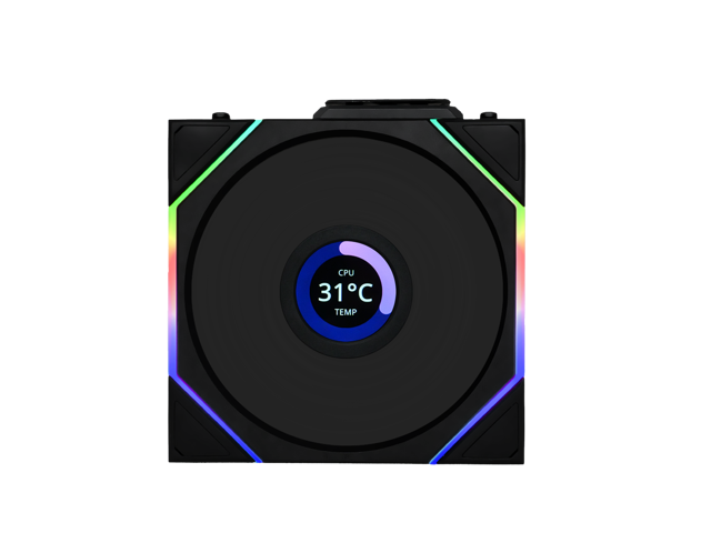 Lian Li UNI Fan TL LCD 120 Wireless - Single Pack - Controller Not Included - 2.4 GHz Wireless Control - Infinity Mirror Design - LCD Display -...