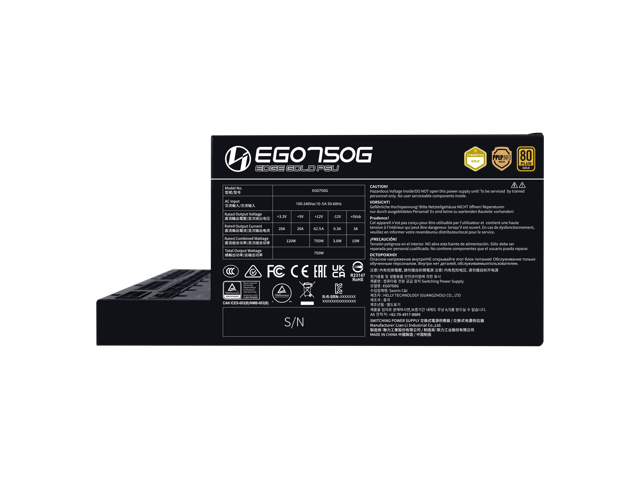 Lian Li EDGE750W Fully Modular Low-Noise ATX Power Supply - ATX 3.1 & PCIE 5.1 Compliant - Cybenetics Gold Efficiency - 12V-2x6 Cable - L-Shape...