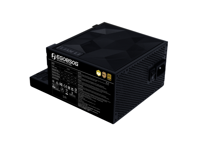 Lian Li EDGE850W Fully Modular Low-Noise ATX Power Supply - ATX 3.1 & PCIE 5.1 Compliant - Cybenetics Gold Efficiency - 12V-2x6 Cable - L-Shape...