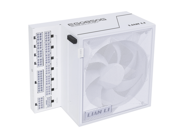 Lian Li Edge Series-850W Full Modular Power Supply- Gold-ATX 3.1-PCIE 5.1-L-Shape Design for Dual Chamer Case White - EG0850G WHITE