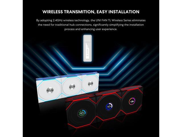 Lian Li UNI Fan TL - Wireless 140 - Single Pack (Reverse Blade) - 2.4 GHz Wireless Signal ARGB Control - Dual-Zone Lighting - FDB - 140mm -...