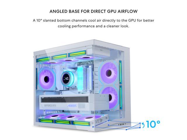 LIAN LI O11D MINI V2 Compact ATX Mid-Tower Airflow Computer Case Panoramic View Fully Ventilated Airflow Adjustable I/O Pillar-Less ...