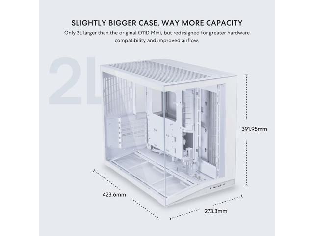 LIAN LI O11D MINI V2 Compact ATX Mid-Tower Airflow Computer Case Panoramic View Fully Ventilated Airflow Adjustable I/O Pillar-Less ...