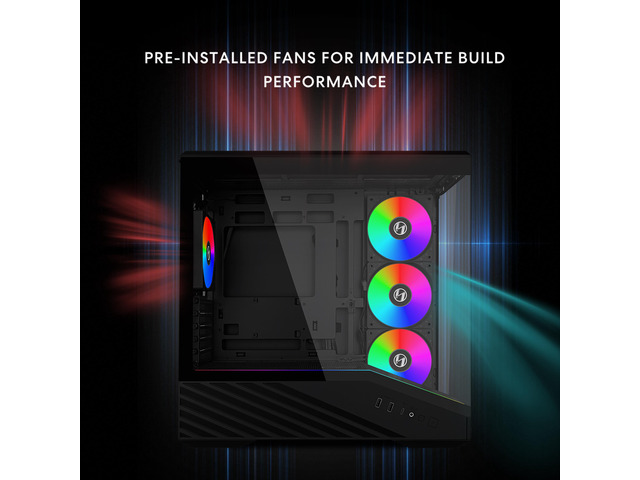 Lian Li VECTOR V100 MINI Micro Form Factor Compact PC Case, Pre-install 4 x 120mm ARGB PWM Fans, Panoramic Tempered Glass, Support Backet-Connect...