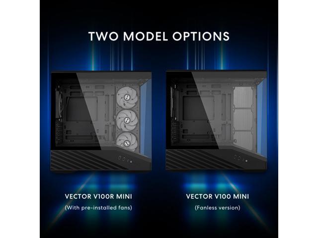 Lian Li VECTOR V100 MINI Micro Form Factor Compact PC Case, Panoramic Tempered Glass, Support Backet-Connect Micro-ATX, 415mm GPUs, 360mm Radiator,...