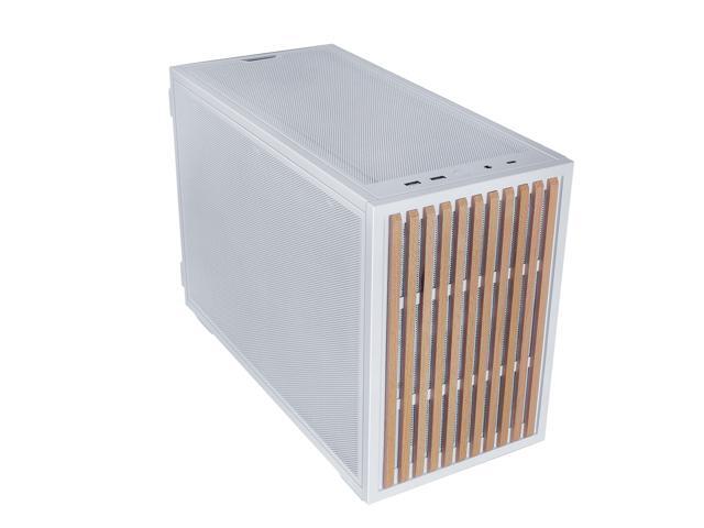 Lian Li B4-mATX 21.3L Small Form Factor PC Case, Support 358mm GPU, 360 AIO, Pre-Installed 2 x 120mm Slim Fans, White Wood (B4W-WD)