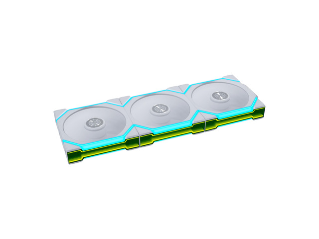 Lian Li UNI FAN SL Flex 120mm Reverse Blade ARGB Fan, 3 Pack, Controller Included - White (12RSL1F3W)