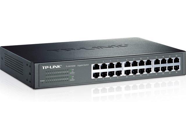 TP-Link 24-Port Gigabit Ethernet Unmanaged Switch Plug and Play Desktop/Rackmount Fanless Limited Lifetime (TL-SG1024D)